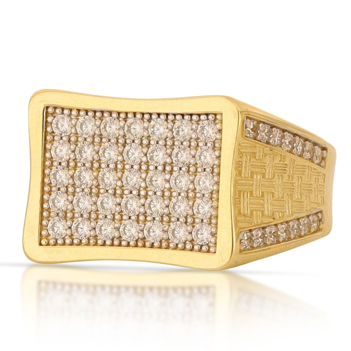 Anello a scudo con pietre