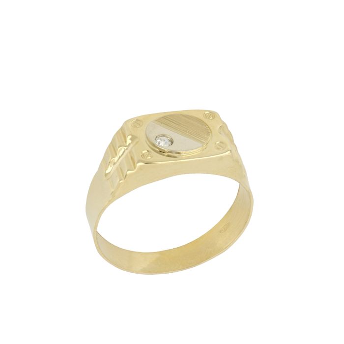 Anello scatolato con zircone