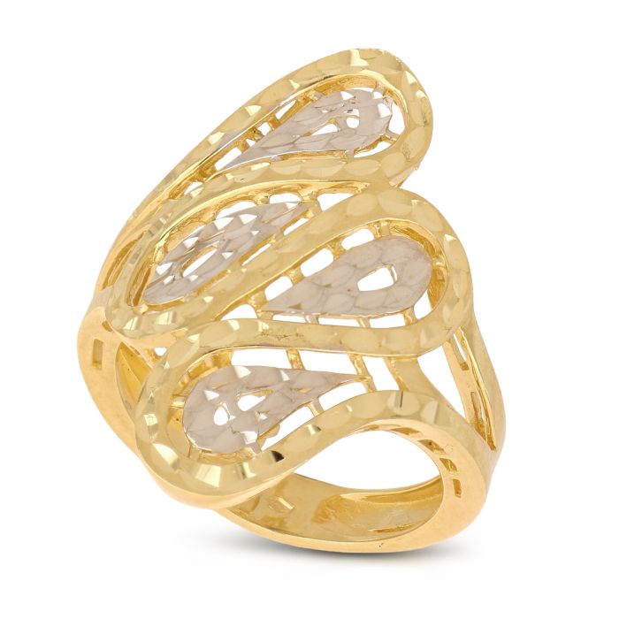 Anello traforato bicolore