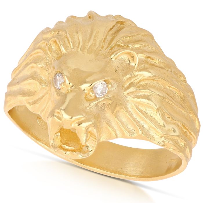 Anello Leone con zirconi