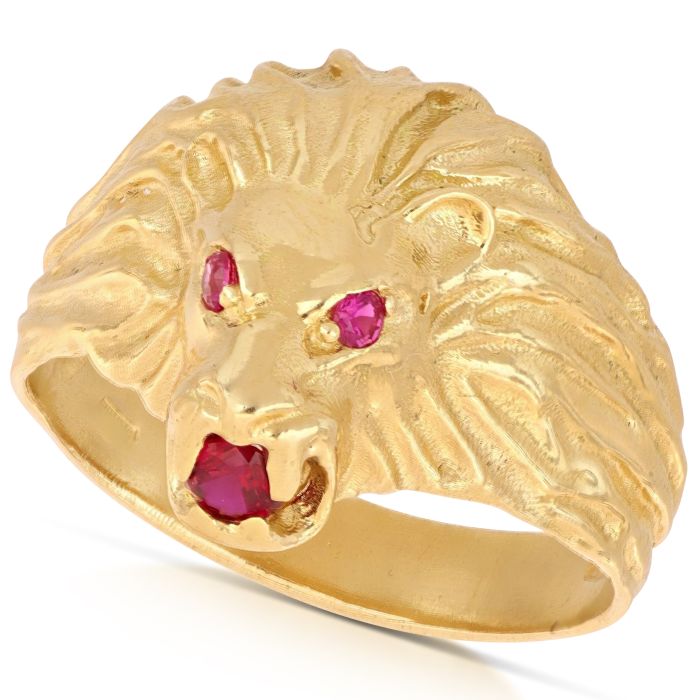 Anello Leone con zirconi