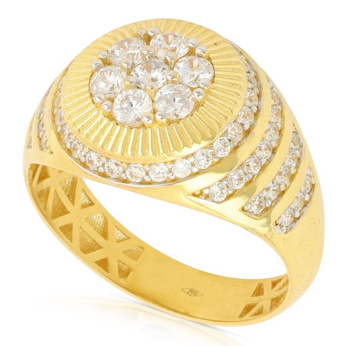 Anello a scudo con pietre