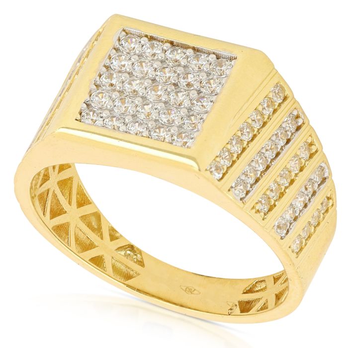 Anello a scudo con pietre