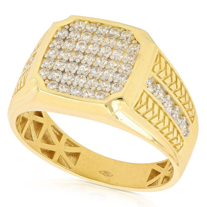 Anello a scudo con pietre