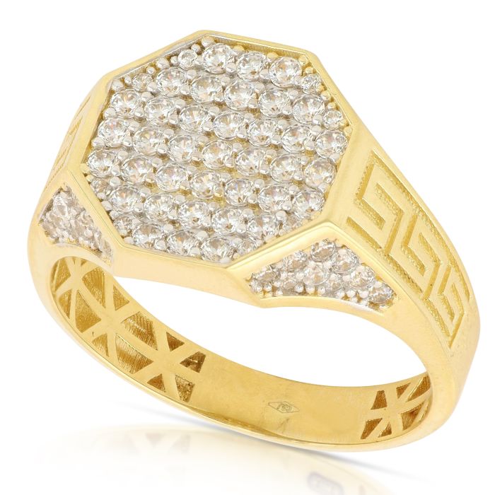 Anello a scudo con pietre