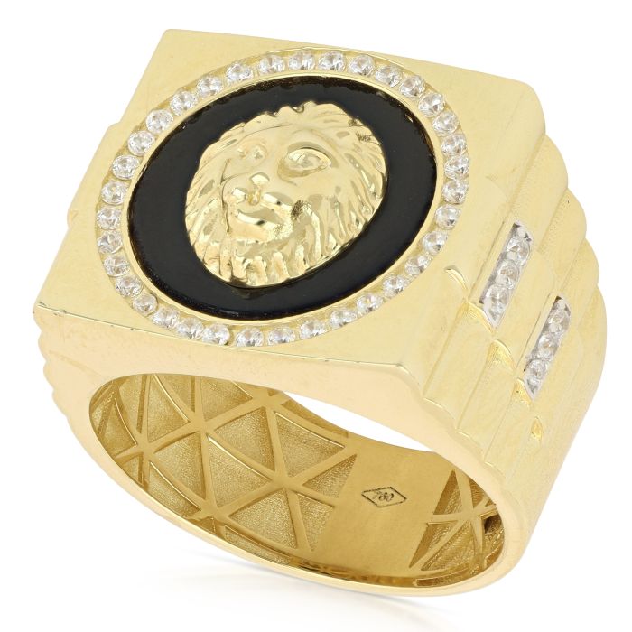 Anello leone e onice
