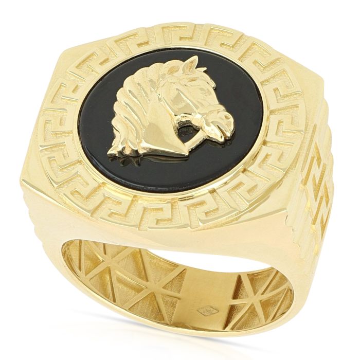 Anello cavallo e onice