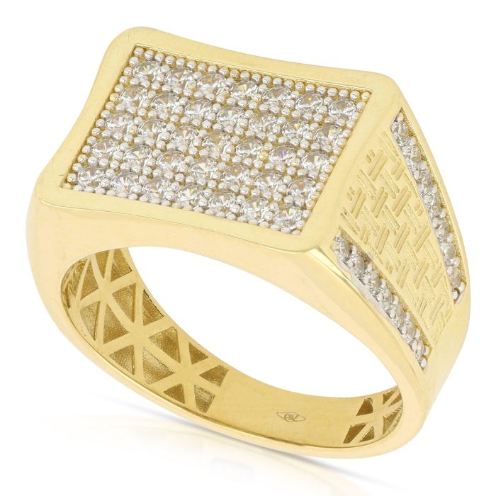 Anello a scudo con pietre