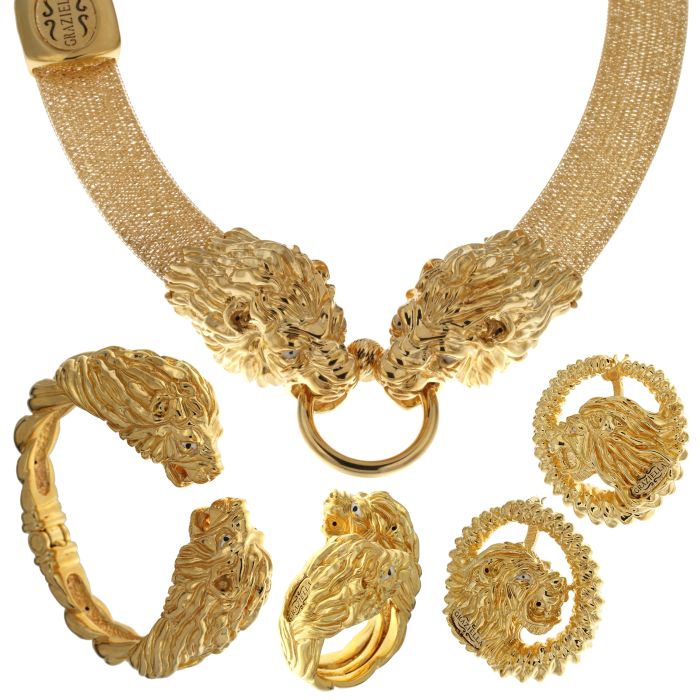 Parure leone elettroformata