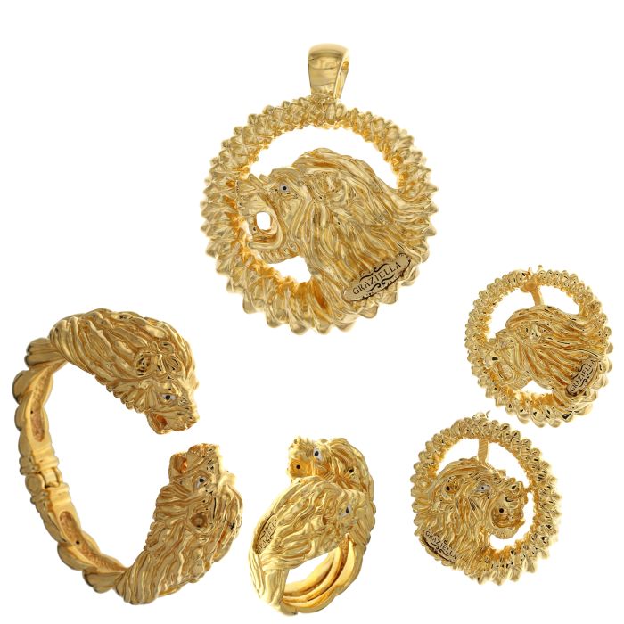 Parure leone elettroformata